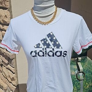 Adidas patriotic short sleeve tee shirt size medium